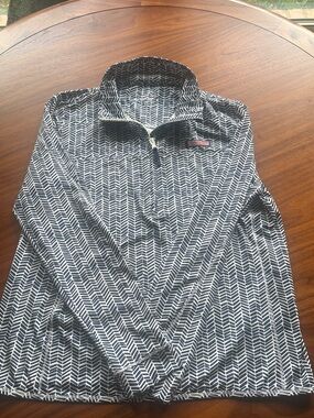 Vineyard Vines Navy and White Chevron Shep Shirt Size L